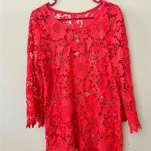 Elegant Red Lace Top